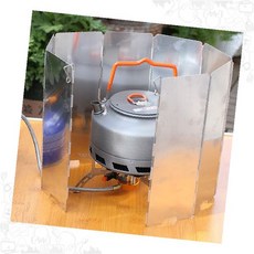 캠핑 버너 바람막이 가드 접이식 휴대용 야외 요리 보호 스크린 윈드 차단, 1개, 버너바람막이