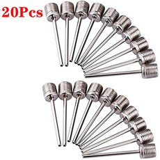 볼 에어 니들 스테인레스 스틸 펌프 핀 농구 팽창 축구 공기 밸브 어댑터 깍지 10 개 20, 20Pcs