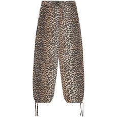 가니 레오파드 프린트 드로스트링 팬츠