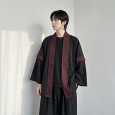 中國風蟒紋提花男士道袍漢服 帥氣休閑古風寬松男裝
