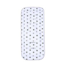 四季通用 傘車 傘車高景觀車通用 推車坐墊 推車棉墊 推車透氣坐墊 嬰兒車坐墊 透氣加厚純棉坐墊 通用型 推車保護墊, 十孔坐墊-白底灰星, 1個