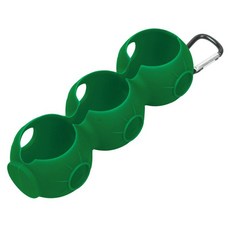 Royalways 골프공 보관 가방 가볍고 고리가 달려있어 공 3개를 수납할 수 있으며 훈련 레크리에이션 시합 연습에, 14cm x 5cm, 실리콘, 녹색