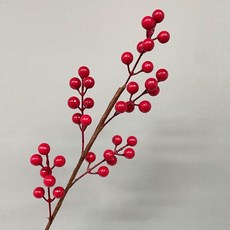 MUMUFLOWER 仿真紅果 新年春節居家佈置裝飾擺件, 紅果6叉單支