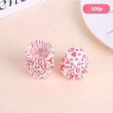 머핀컵 케이크 베이킹 도구 2.5cm 500p, 핑크, 1개