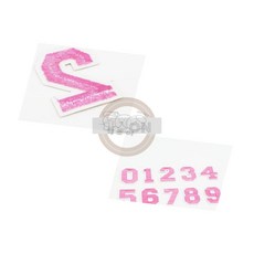 마스온 가방꾸미기 오바로크 의류 패치 숫자 분홍