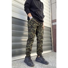 ROTIGER 迷彩縮口褲 褲腰綁繩 彈性透氣棉感休閒長褲