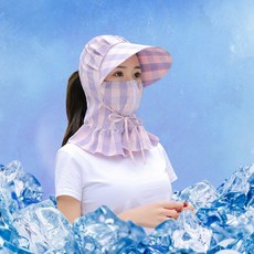 넥지퍼 그늘막 썬캡 마스크 햇빛차단 가리개 프릴체크 uju+587zj