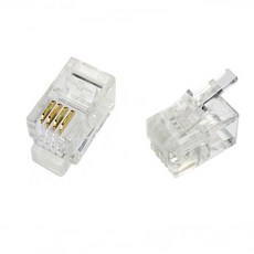 [DND] 플러그 2팁 전화모뎀 RJ11 4P4C 전화 커넥터 100개 1박스