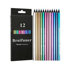 브루트푸너 연필 색연필 전문가용 스케치 메탈릭 유성색연필 세트, 1세트, 12색