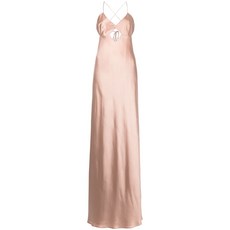 미셸메이슨 컷아웃 디테일 실크 이브닝 드레스