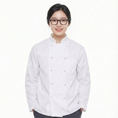 긴팔 베이직 매듭단추 조리복 / 남녀 공용 조리사 시험복 실습가운