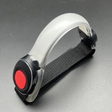 KDEA 新款戶外運動跑步騎行髮光臂帶，魔術貼設計，夜間警示，安全可靠, 黑殼紅燈紅按鍵, 1個