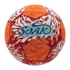 soak 5號 靜音充氣足球, 紅橘拼接, 1個