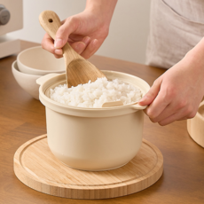 칼로볼 전자레인지 저당밥솥 자취생 저칼로리 밥솥, 크림, 1개