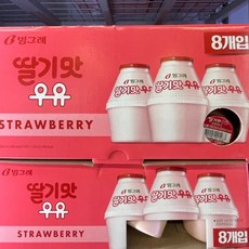 빙그레 딸기맛 우유 240mlx8개입, 240ml, 8입