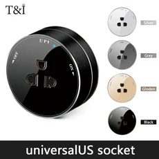 이동식 트랙 소켓 전기 익스텐션 레일 영국 EU US FR 플러그 어댑터 드릴링 홀 없이 가능, 17 GD1-US, 04 GOLD, 01 Wall Mounted, 1개