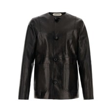 나마체코 크루 넥 레더 재킷