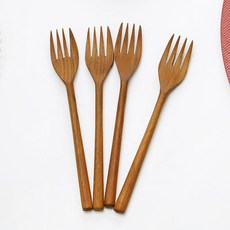 딱다구리 티크나무 디저트 파스타포크, 2개, 우드