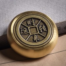 創意純銅鎮尺 實心黃銅鎮紙 書法用具, 時來運轉銅鎮尺, 1個