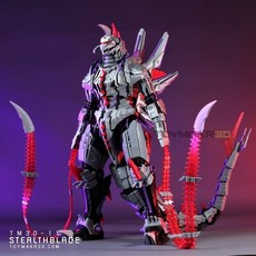 金屬拼裝模型 3D打印機械隱形之刃拼裝機甲模型 品質優選 真實還原, 1個, 原裝尺寸60%（22cm高 50cm長）,【散件】需要拼裝