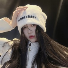 투니스 여성 보온 레터링 프린팅 퍼 모자