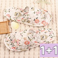 우아한클릭 1+1 3중 쿠션 면슬리퍼 삼중 3겹 퀼트 천 거실화 층간소음방지 실내화, 멜로디, 2개