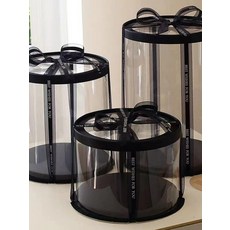 투명박스 포장 선물 케이크상자 30개입 원형박스 대형, 1개, 라운드 블랙 창문 포함