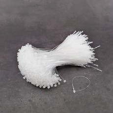 kimspp 투명 택끈(중) 13cm 약1000개입 택고리 라벨끈 상표끈 택끈 실고리, 1개, 투명택끈 중(13cm)