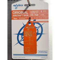 퇴역 항공기 플레인 태그 키링 캐나다 에어노스 HS748 C-FYDY, 오렌지 143, 1개