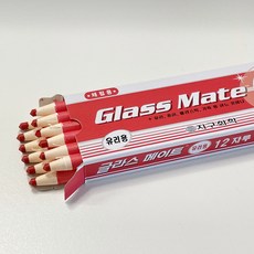 지구화학 빨간색연필 채점용 유리용 부드럽고 선명한색 12자루세트, 1세트, 1개 1세트, 1개