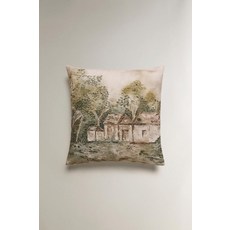 zara 자라 풍경 프린트 쿠션 커버 - 초록309266, 45 x 45 cm