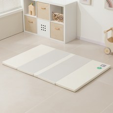 無縫隙五折地墊 100x150cm 寶寶遊戲墊 兒童爬行墊 安全防護墊, 灰白