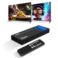 다운스케일러 및 ARC를 갖춘 OREI 4K HDMI 매트릭스 스위치 - 4x2 2.0 HDCP 2.2 18Gbps 60Hz HDR 듀얼 오디오 추출 광학 3.5mm IR 리모, 4x2 ARC