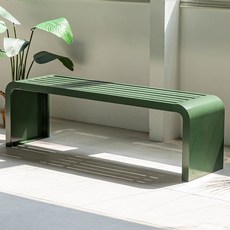 [당일출고] 비비드 야외벤치 철제벤치 카페 테라스 포토존 대기 벤치의자 공원벤치 웨이팅벤치, 다크그린