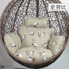 북유럽 라탄 그네의자 디자인 매트 방석 스윙 쿠션 부직포, 12. 스누피, 1개