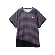 르꼬끄 여성 테니스 반팔 티셔츠 체크 게임셔츠 LN5FHT30L 블랙