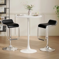 바 의자 높이 조절 회전 바 의자 2P 바텐의자 60-80cm, 검은색, 2개