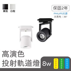 PHILIPS 飛利浦光源 8W 高演色聚光型軌道燈, 詳見包裝, 詳見包裝, 黑殼,白光