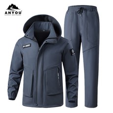ANYOU 남자 방한복 바람막이 다기능 방수 작업복 바람막이 작업복 노동복 기모 방한복 아웃도어 등산복 낚시복 트레이닝복 상하세트 고위층 시리즈 X 기모트레이닝세트 X1-2026