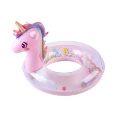 DFMEI 新款亮片彩虹馬獨角獸充氣座圈游泳圈PVC, 1個, 無尾獨角獸:70#