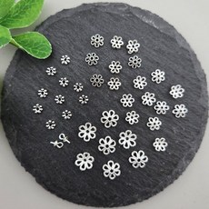 비즈톡 [SVT-0-00]순은부자재 실버925 실버캡 진주캡 반구멍캡 5종 모음