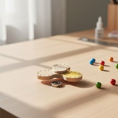 한이용품2 나무 스트레스 피젯스피너 해소 DIY교구 미술놀이 만들기재료, 혼합, 1개