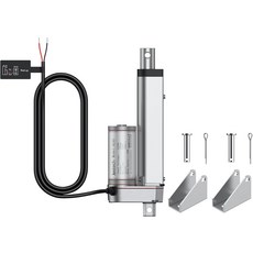 Justech 12V 리니어 액추에이터 4인치100mm 160lbs750N 10mms 모션 전기 액추에이터IP65 방수 및 장착 브래킷 포함 도어 윈도우 베드 RV 산업용 태양열, 4"/100mm