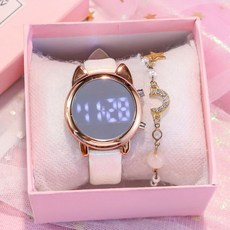 網紅鏡面LED電子錶 少女學生款 韓版簡約氣質 可愛風 (含手鍊)