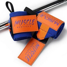 역도용 손목 스트랩 전문가용 역도 엄지 손가락 고리가 헬스장 웨이트 트레이닝용, 1개, 2. 2 pcs orange blue