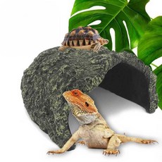 거북이 은신처 대형거북 집 터틀홈 파충류 상자 초대형 조경 블랙스톤 육지, 1개