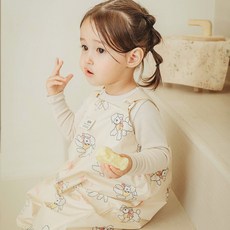 아이주 아기 멜빵형 놀이복 어린이 오버롤 방수 눈썰매복 멜빵바지 전신 미술가운 모래놀이 복, 러블리양