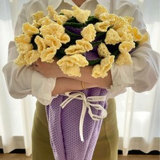 마린데어 꽃다발담요 선물 뜨개꽃다발 장미 해바라기 포함