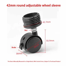 브레이크 범용 휠 가구 플라스틱 작은 바퀴 20-50mm와 4PCS 원형 캐스터 나사, 06 42mm  4PCS