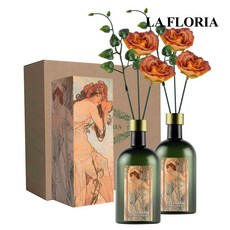 라플로리아 꽃 디퓨저, 2개, 500ml, S1.블랙체리 향/A2. 들장미(소)L12/오렌지